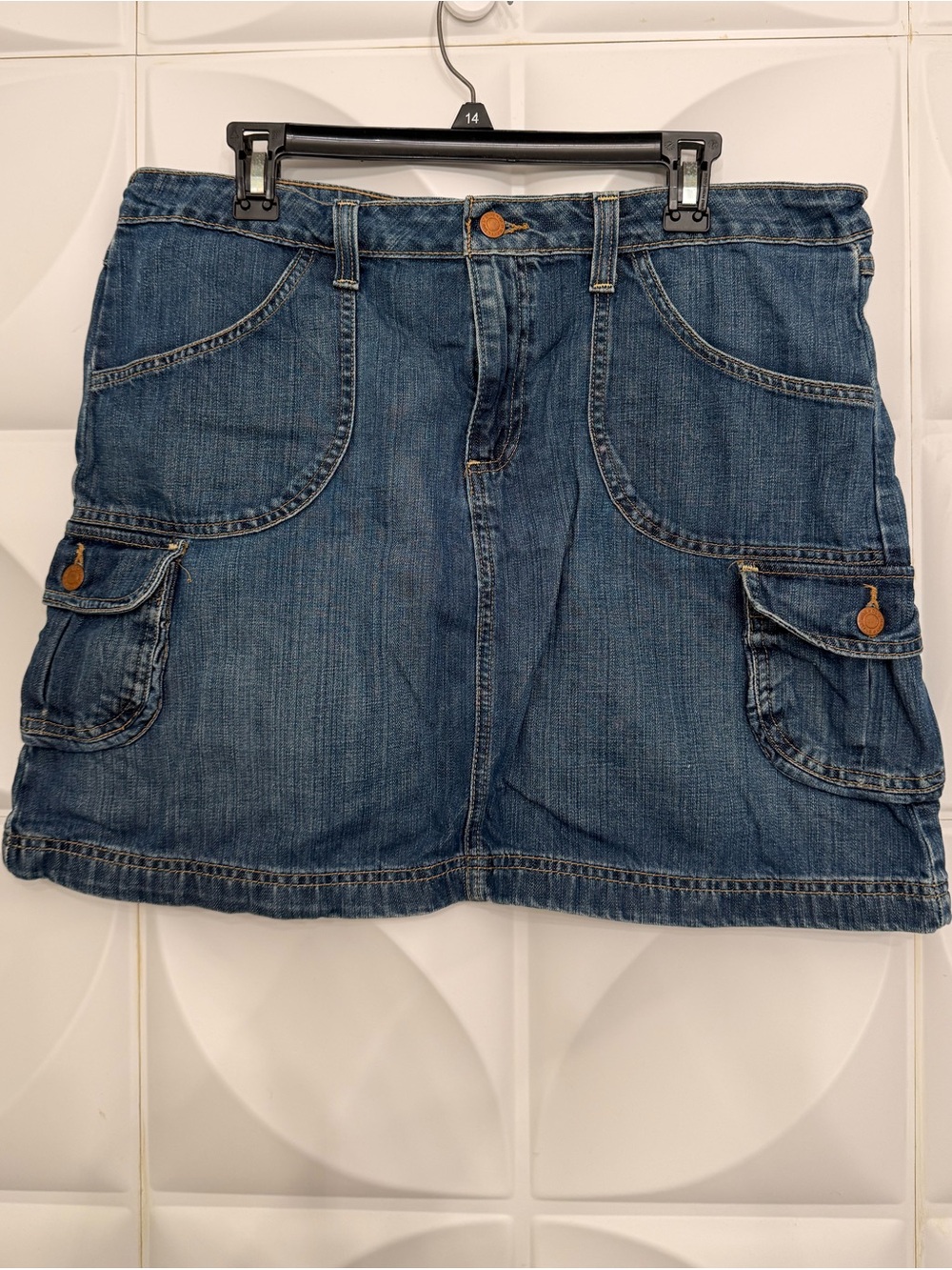 Old Navy Blue Denim Cargo Mini Skirt
